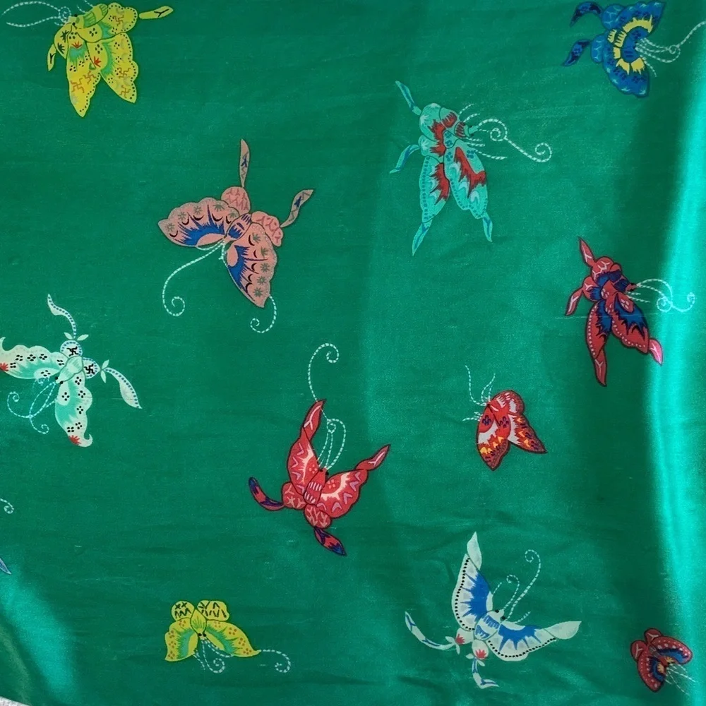 Vintage Green silk butterfly scarf